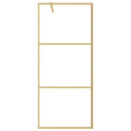 brusevæg 90x195 cm klart sikkerhedsglas guldfarvet