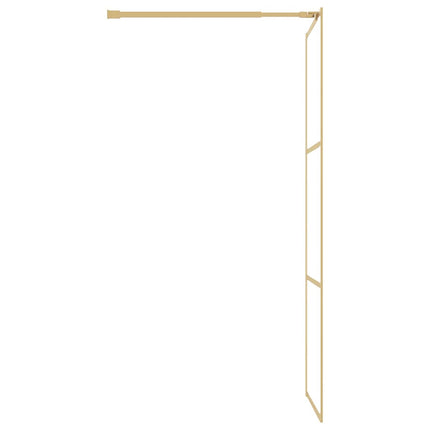 brusevæg 90x195 cm klart sikkerhedsglas guldfarvet