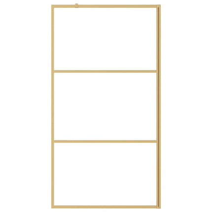 brusevæg 100x195 cm klart sikkerhedsglas guldfarvet