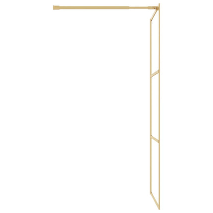 brusevæg 100x195 cm klart sikkerhedsglas guldfarvet