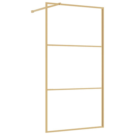 brusevæg 115x195 cm klart sikkerhedsglas guldfarvet