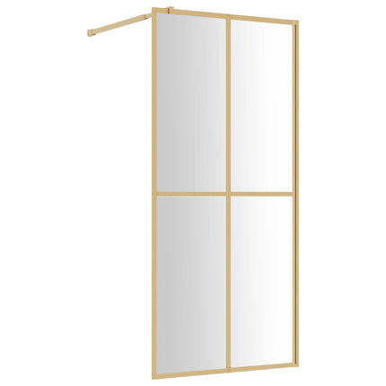 brusevæg 90x195 cm klart sikkerhedsglas guldfarvet