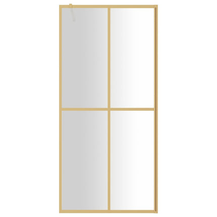 brusevæg 90x195 cm klart sikkerhedsglas guldfarvet