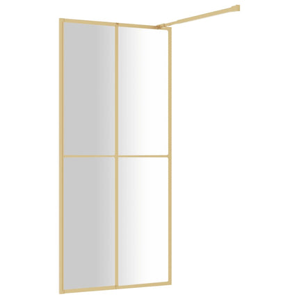 brusevæg 90x195 cm klart sikkerhedsglas guldfarvet