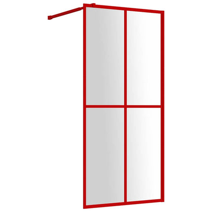 brusevæg 100x195 cm klart sikkerhedsglas rød