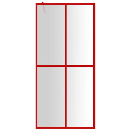 brusevæg 100x195 cm klart sikkerhedsglas rød