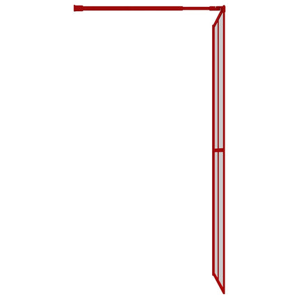 brusevæg 100x195 cm klart sikkerhedsglas rød
