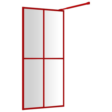 brusevæg 100x195 cm klart sikkerhedsglas rød
