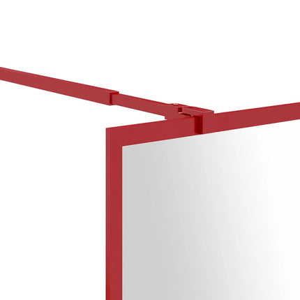 brusevæg 100x195 cm klart sikkerhedsglas rød