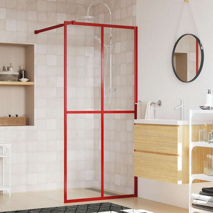 brusevæg 100x195 cm klart sikkerhedsglas rød