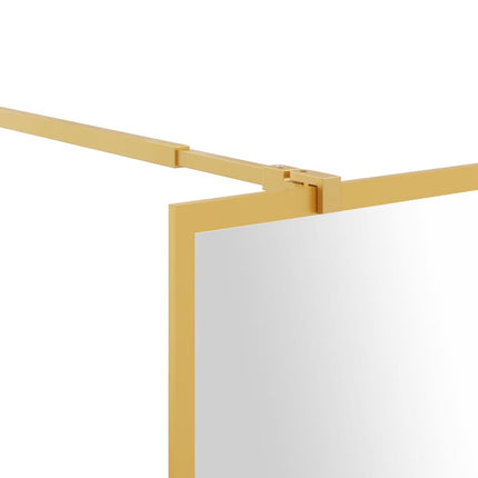 brusevæg 100x195 cm klart sikkerhedsglas guldfarvet
