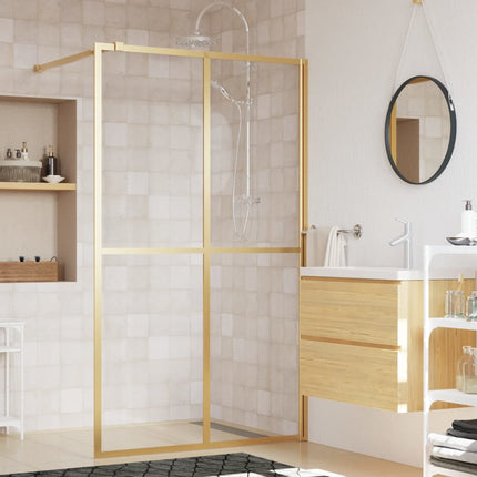brusevæg 140x195 cm klart sikkerhedsglas guldfarvet