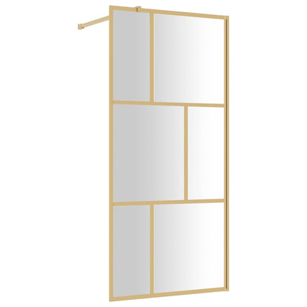 brusevæg 80x195 cm klart sikkerhedsglas guldfarvet