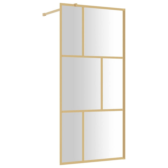 brusevæg 80x195 cm klart sikkerhedsglas guldfarvet