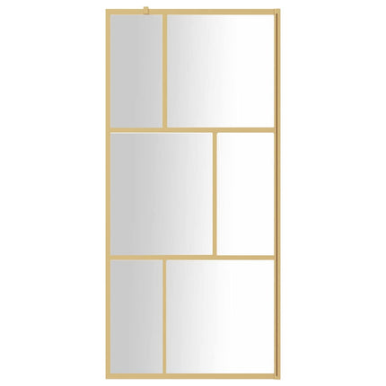 brusevæg 80x195 cm klart sikkerhedsglas guldfarvet