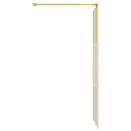 brusevæg 80x195 cm klart sikkerhedsglas guldfarvet