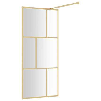 brusevæg 80x195 cm klart sikkerhedsglas guldfarvet