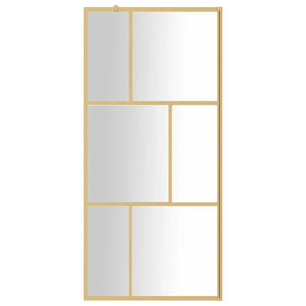 brusevæg 90x195 cm klart sikkerhedsglas guldfarvet