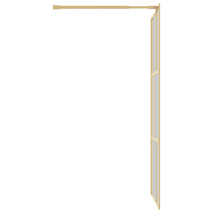 brusevæg 90x195 cm klart sikkerhedsglas guldfarvet