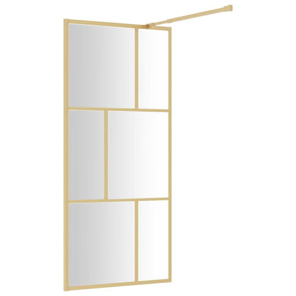brusevæg 90x195 cm klart sikkerhedsglas guldfarvet