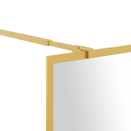 brusevæg 90x195 cm klart sikkerhedsglas guldfarvet