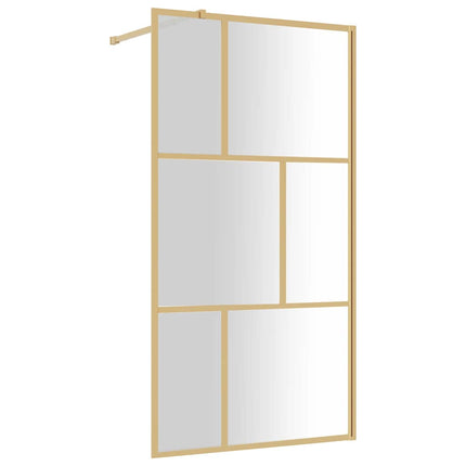 brusevæg 100x195 cm klart sikkerhedsglas guldfarvet