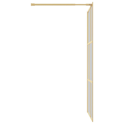 brusevæg 100x195 cm klart sikkerhedsglas guldfarvet