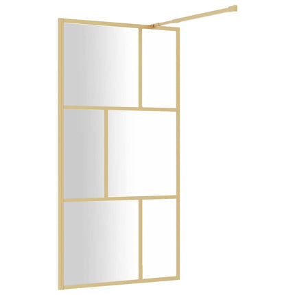 brusevæg 100x195 cm klart sikkerhedsglas guldfarvet
