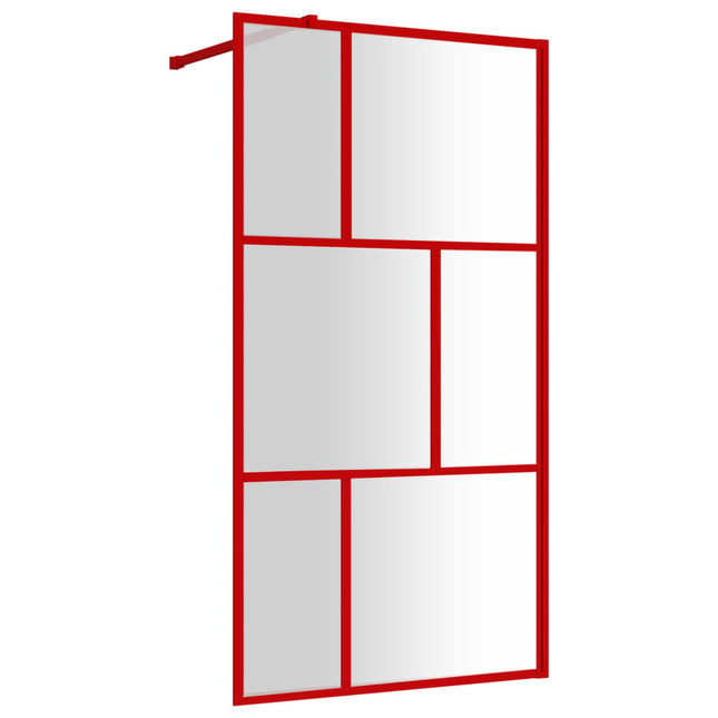 brusevæg 115x195 cm klart sikkerhedsglas rød