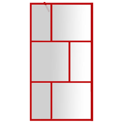 brusevæg 115x195 cm klart sikkerhedsglas rød