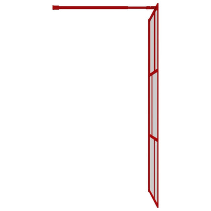 brusevæg 115x195 cm klart sikkerhedsglas rød