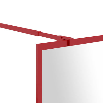 brusevæg 115x195 cm klart sikkerhedsglas rød