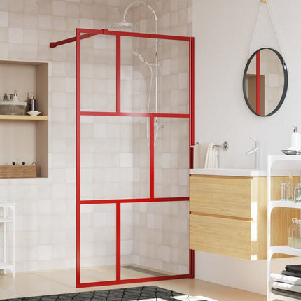 brusevæg 115x195 cm klart sikkerhedsglas rød