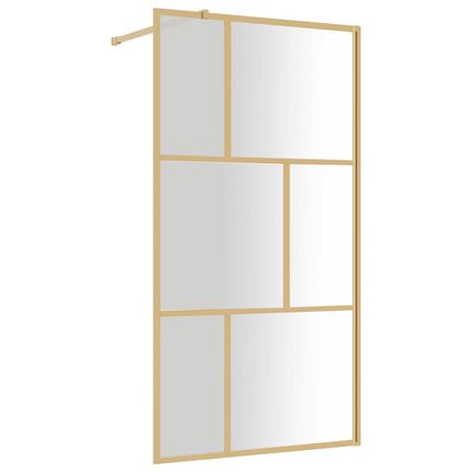 brusevæg 115x195 cm klart sikkerhedsglas guldfarvet