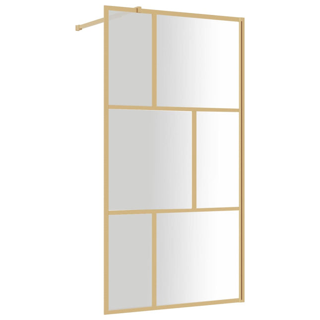 brusevæg 115x195 cm klart sikkerhedsglas guldfarvet