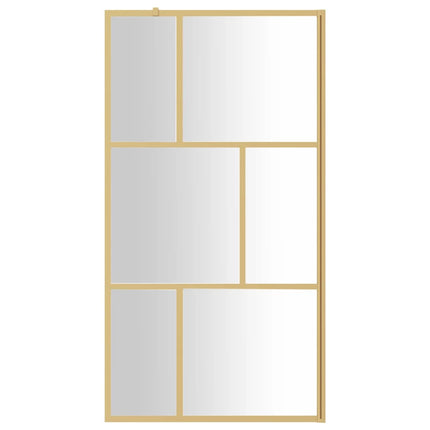 brusevæg 115x195 cm klart sikkerhedsglas guldfarvet