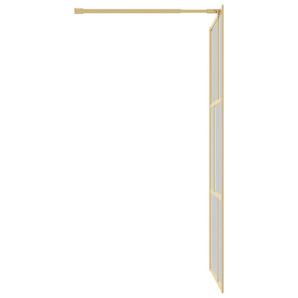 brusevæg 115x195 cm klart sikkerhedsglas guldfarvet