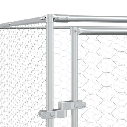udendørs hundegård 2x14x2 m galvaniseret stål sølvfarvet