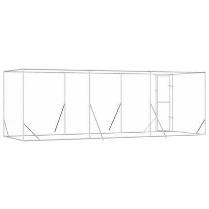 udendørs hundegård 6x2x2 m galvaniseret stål sølvfarvet