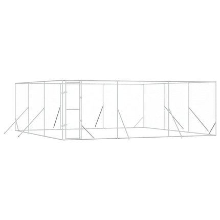 udendørs hundegård 6x6x2 m galvaniseret stål sølvfarvet