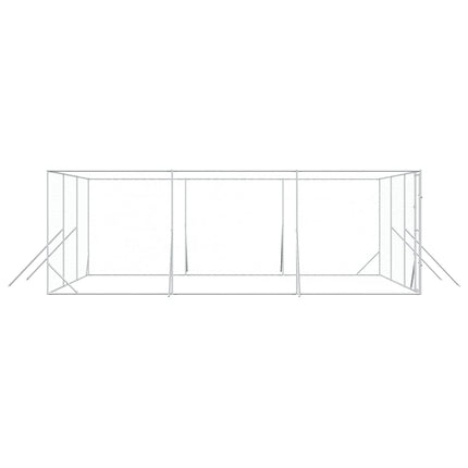 udendørs hundegård 6x6x2 m galvaniseret stål sølvfarvet