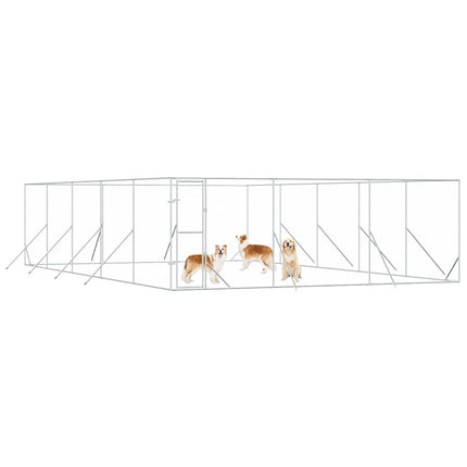udendørs hundegård 6x10x2 m galvaniseret stål sølvfarvet