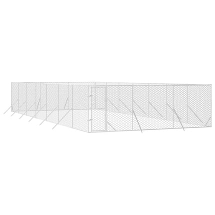 udendørs hundegård 6x14x2 m galvaniseret stål sølvfarvet