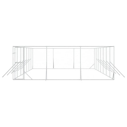 udendørs hundegård 6x14x2 m galvaniseret stål sølvfarvet