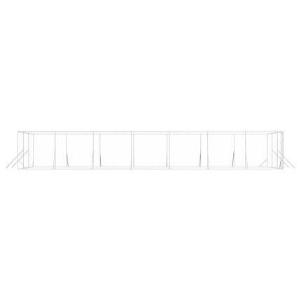 udendørs hundegård 6x14x2 m galvaniseret stål sølvfarvet