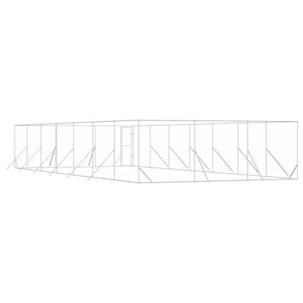 udendørs hundegård 6x14x2 m galvaniseret stål sølvfarvet