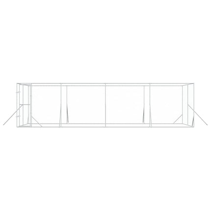 udendørs hundegård 8x4x2 m galvaniseret stål sølvfarvet