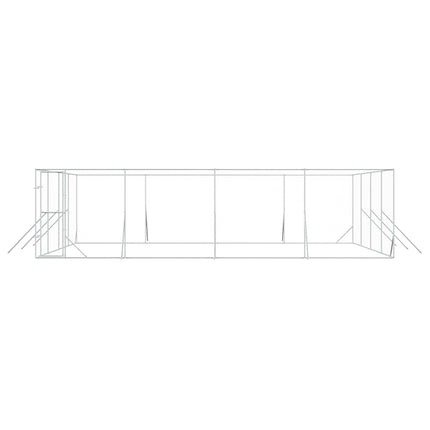 udendørs hundegård 8x8x2 m galvaniseret stål sølvfarvet