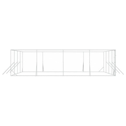 udendørs hundegård 8x8x2 m galvaniseret stål sølvfarvet