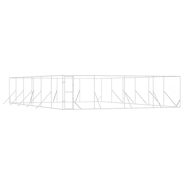 udendørs hundegård 8x12x2 m galvaniseret stål sølvfarvet